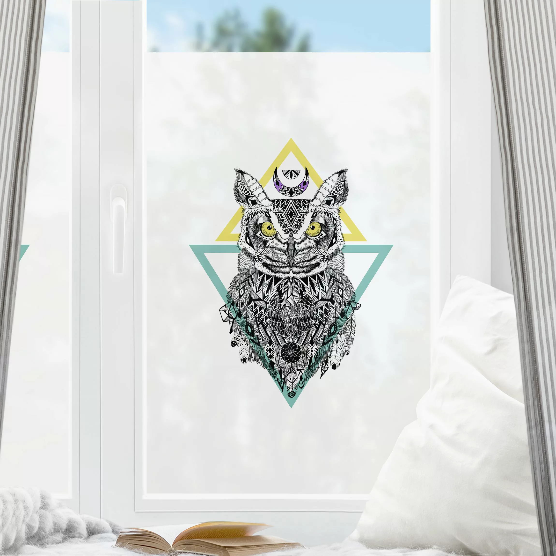 Fensterfolie Boho Eule mit Traumfänger günstig online kaufen