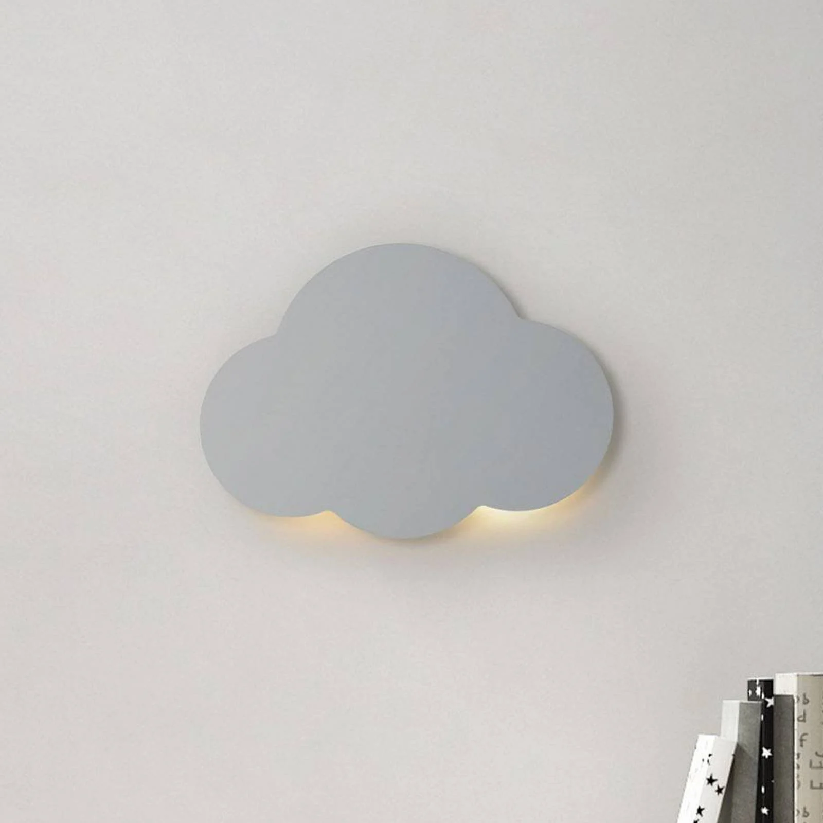 Wandleuchte Cloud, grau, Breite 38 cm, Stahl/Kunststoff günstig online kaufen