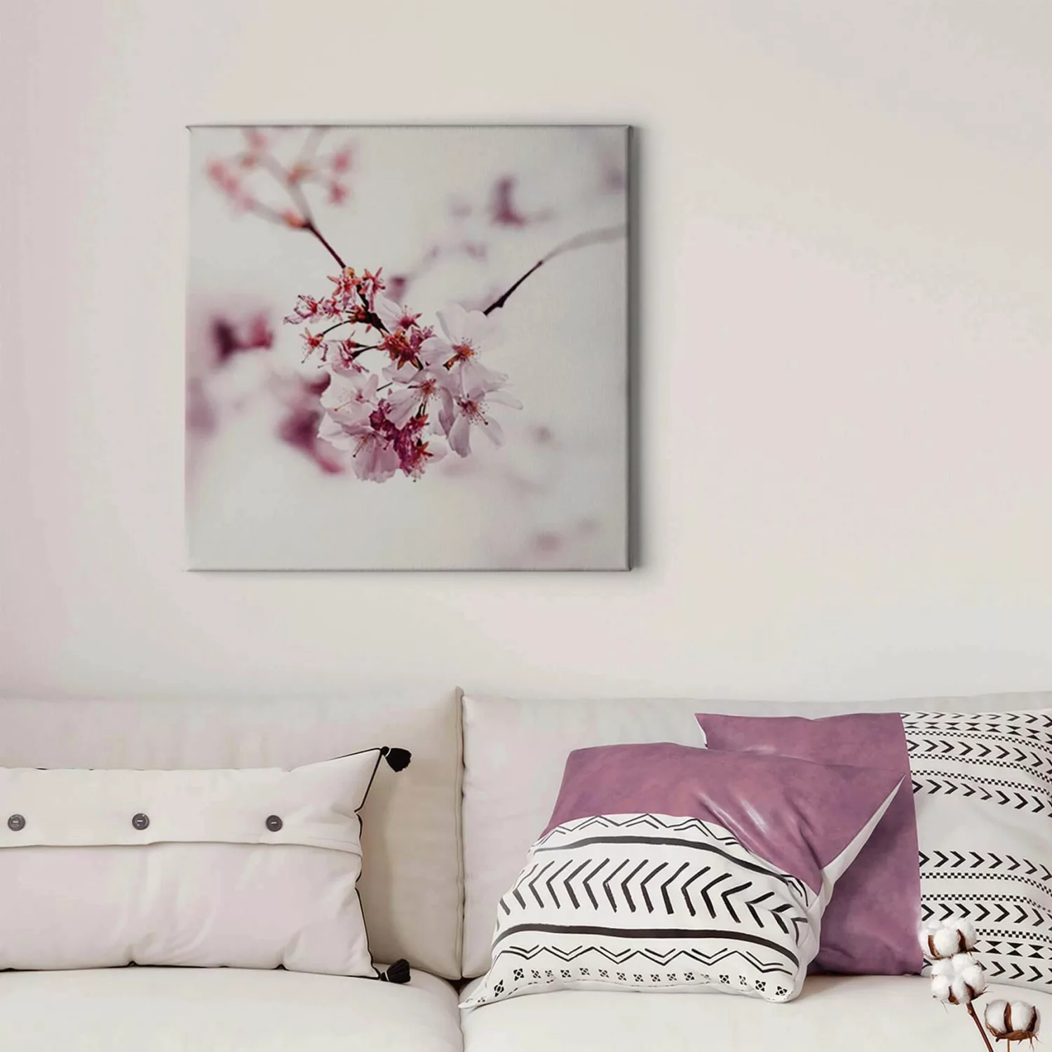 Bricoflor Rosa Wandbild Mit Kirschblüten Blumen Leinwand Bild Ideal Für Mäd günstig online kaufen