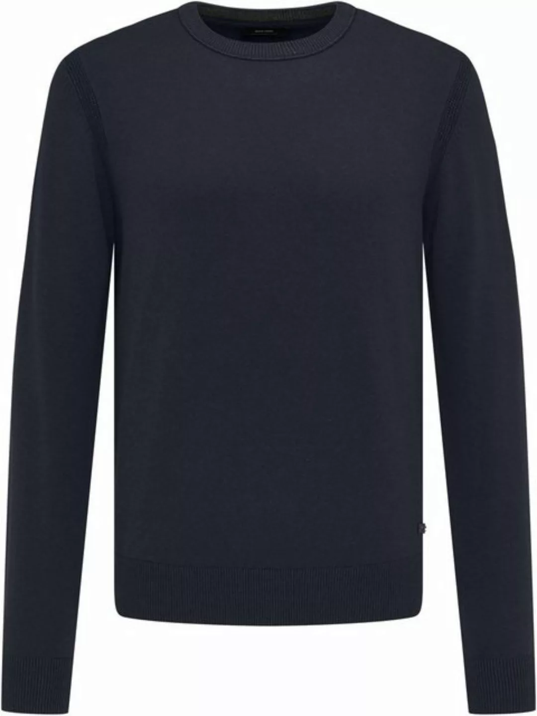 Pierre Cardin Klassische Bluse PIERRE CARDIN Strickpullover Rundhals marine günstig online kaufen