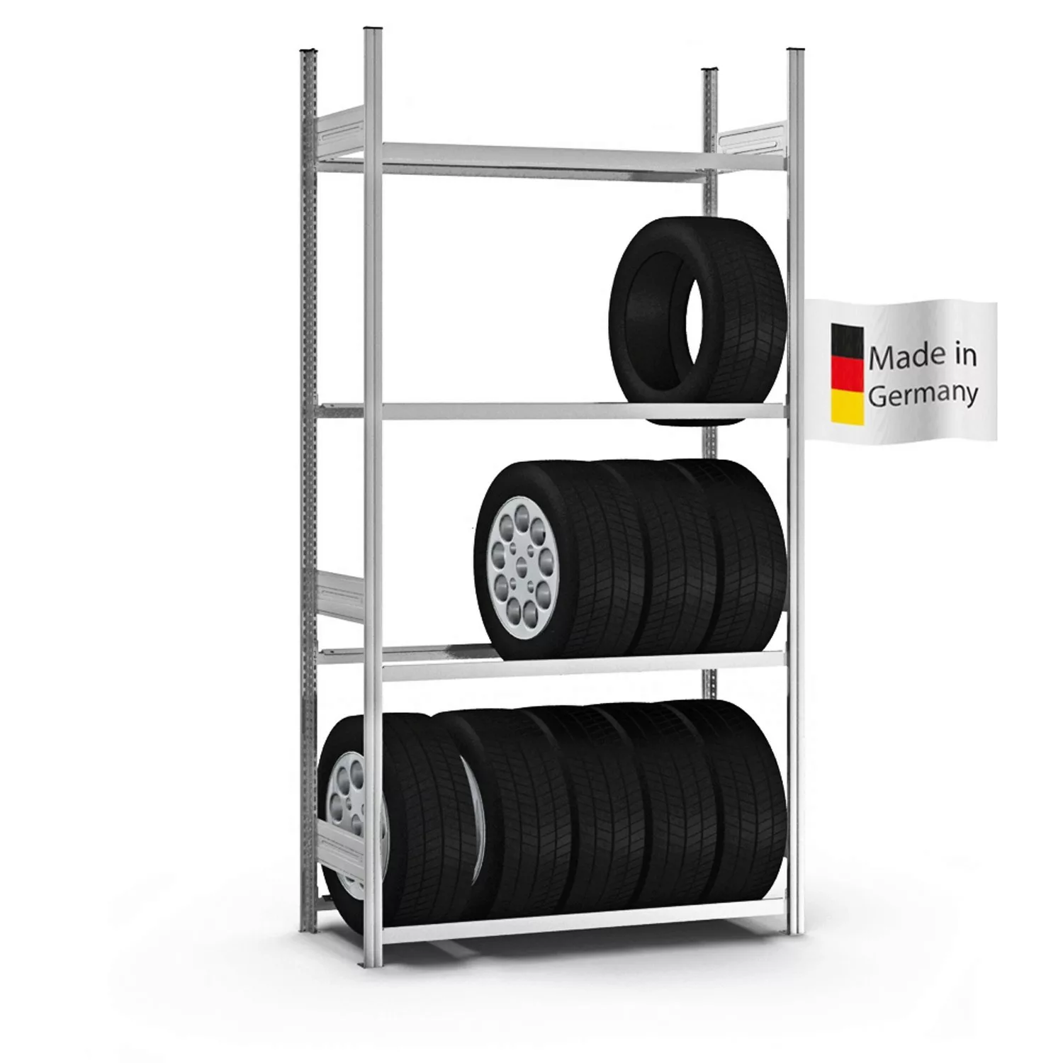 PROREGAL Reifenregal Stecksystem T-Profil Grundregal HxBxT 250 x 130 x 40 c günstig online kaufen