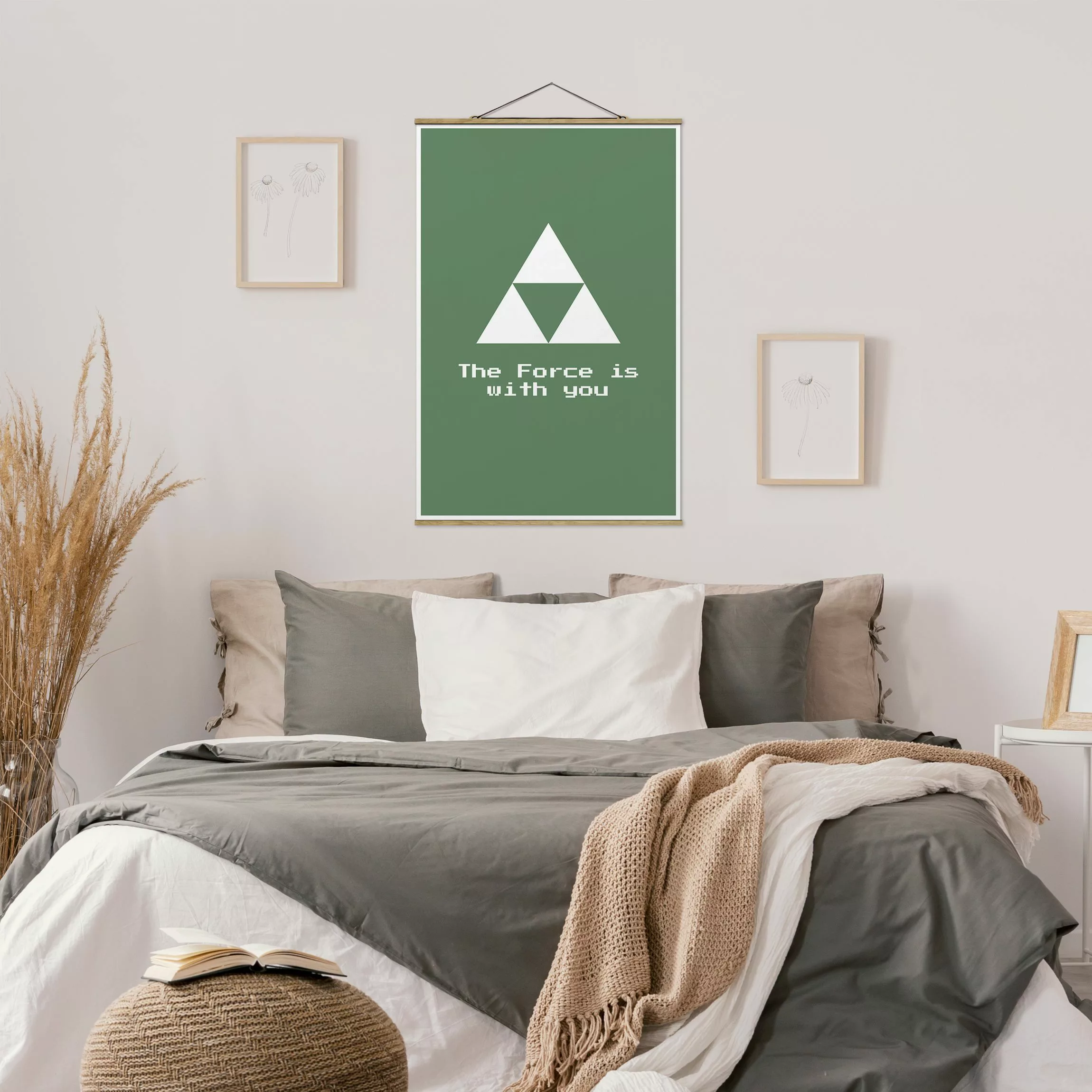 Stoffbild mit Posterleisten Gaming Symbol The Force is with You günstig online kaufen