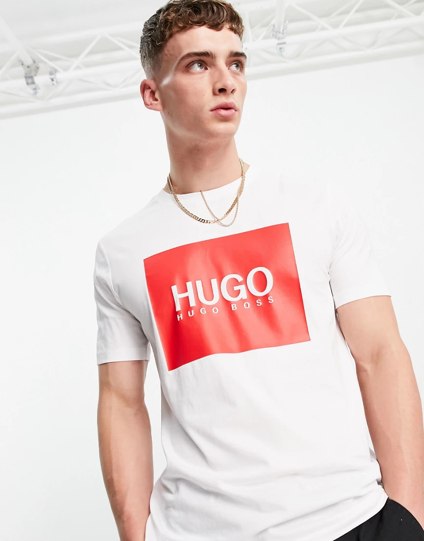 HUGO – Dolive 214 – T-Shirt in Weiß günstig online kaufen