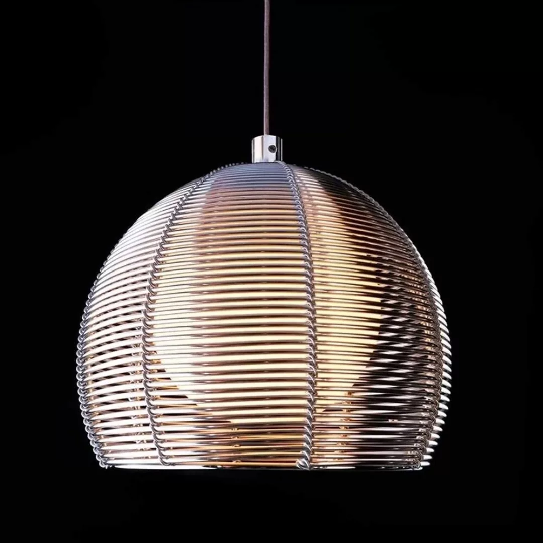 Ausgefallene Pendelleuchte Filo Ball aus Metall in Silber günstig online kaufen