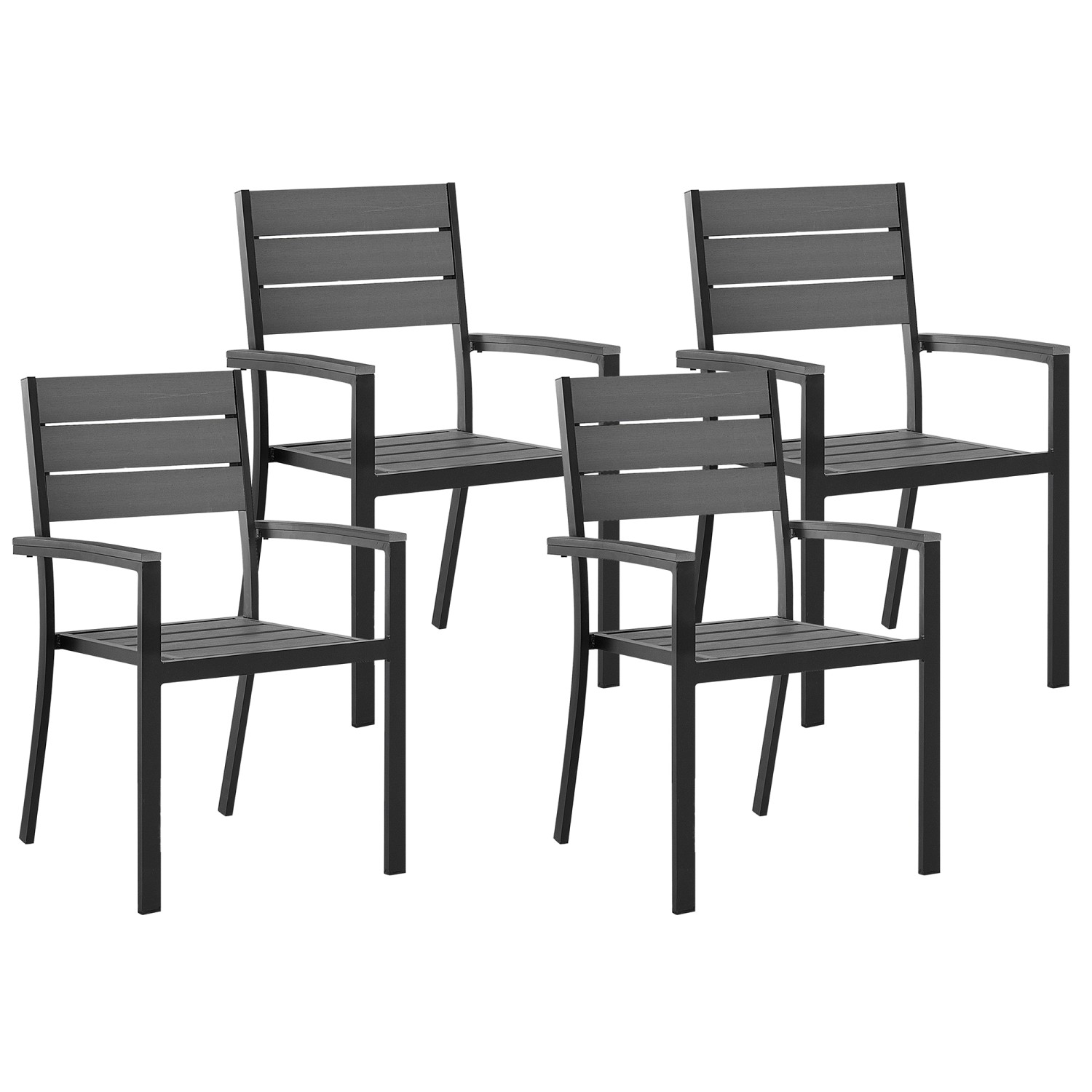 Beliani Gartenstuhl Grau Schwarz 57x57x90 günstig online kaufen