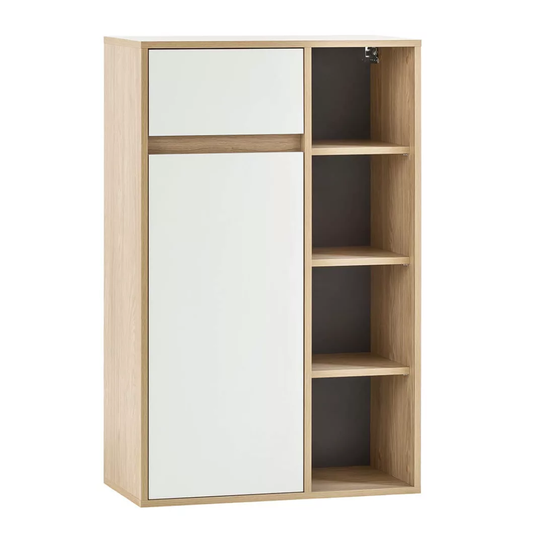 Highboard weiß matt mit Eiche MASKAT-80 günstig online kaufen