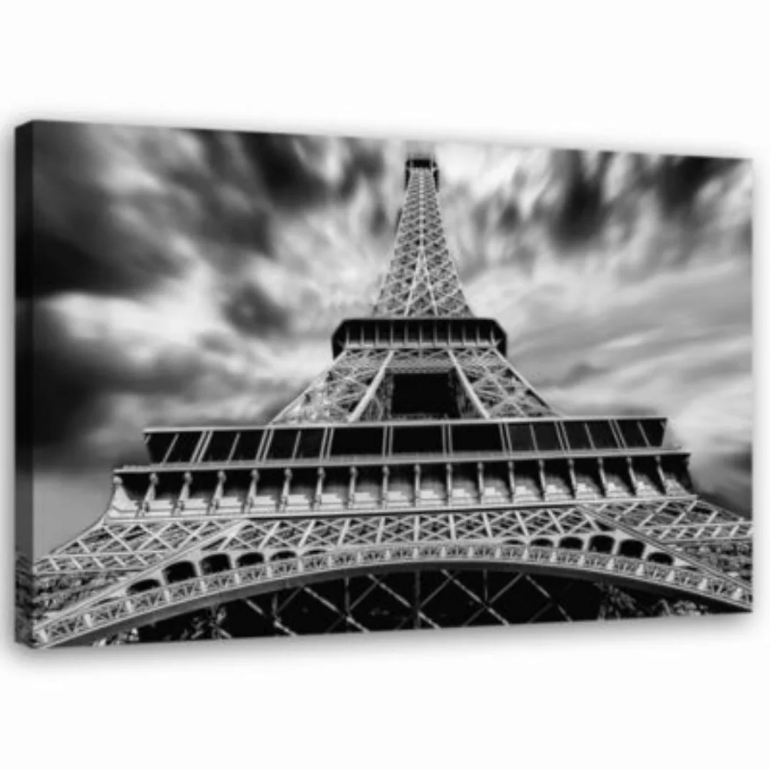 FEEBY® Kunst Eiffelturm Schwarzweiss Leinwandbilder bunt Gr. 90 x 60 günstig online kaufen
