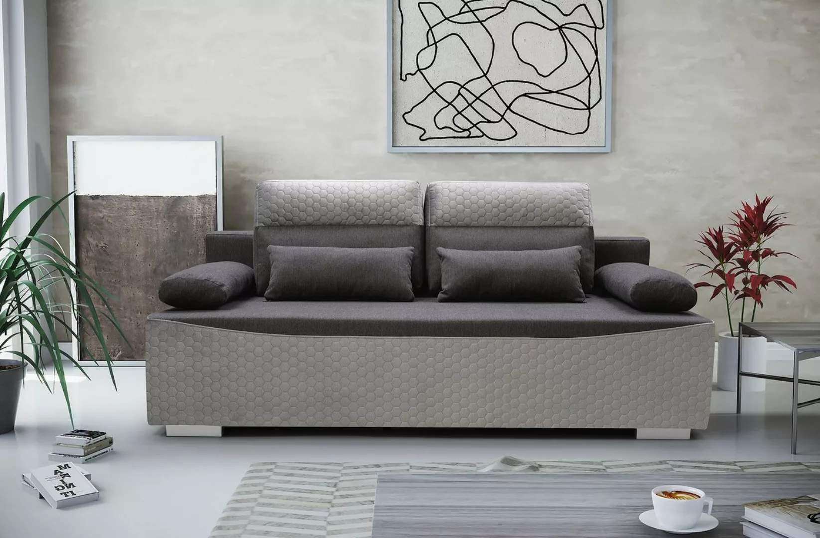 Siblo 2-Sitzer Modernes Zweisitzer Sofa Costanza mit Schlaffunktion günstig online kaufen