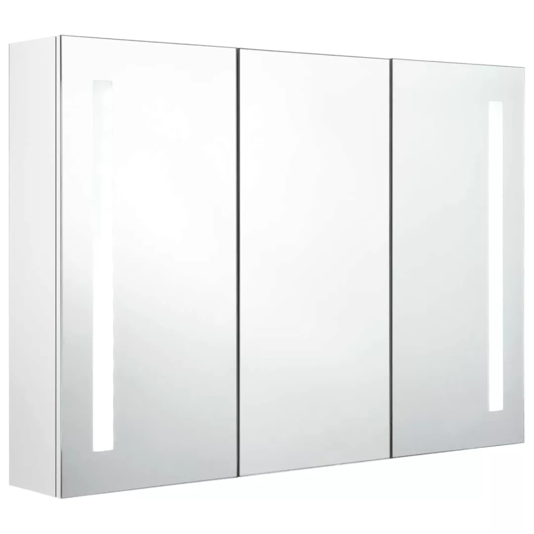 Led-bad-spiegelschrank 89x14x62 Cm Glänzendes Weiß günstig online kaufen