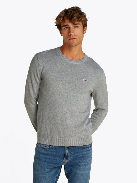 Tommy Jeans Rundhalspullover TJM SLIM ESSENTIAL LIGHT SWEATER mit Flag-Patc günstig online kaufen