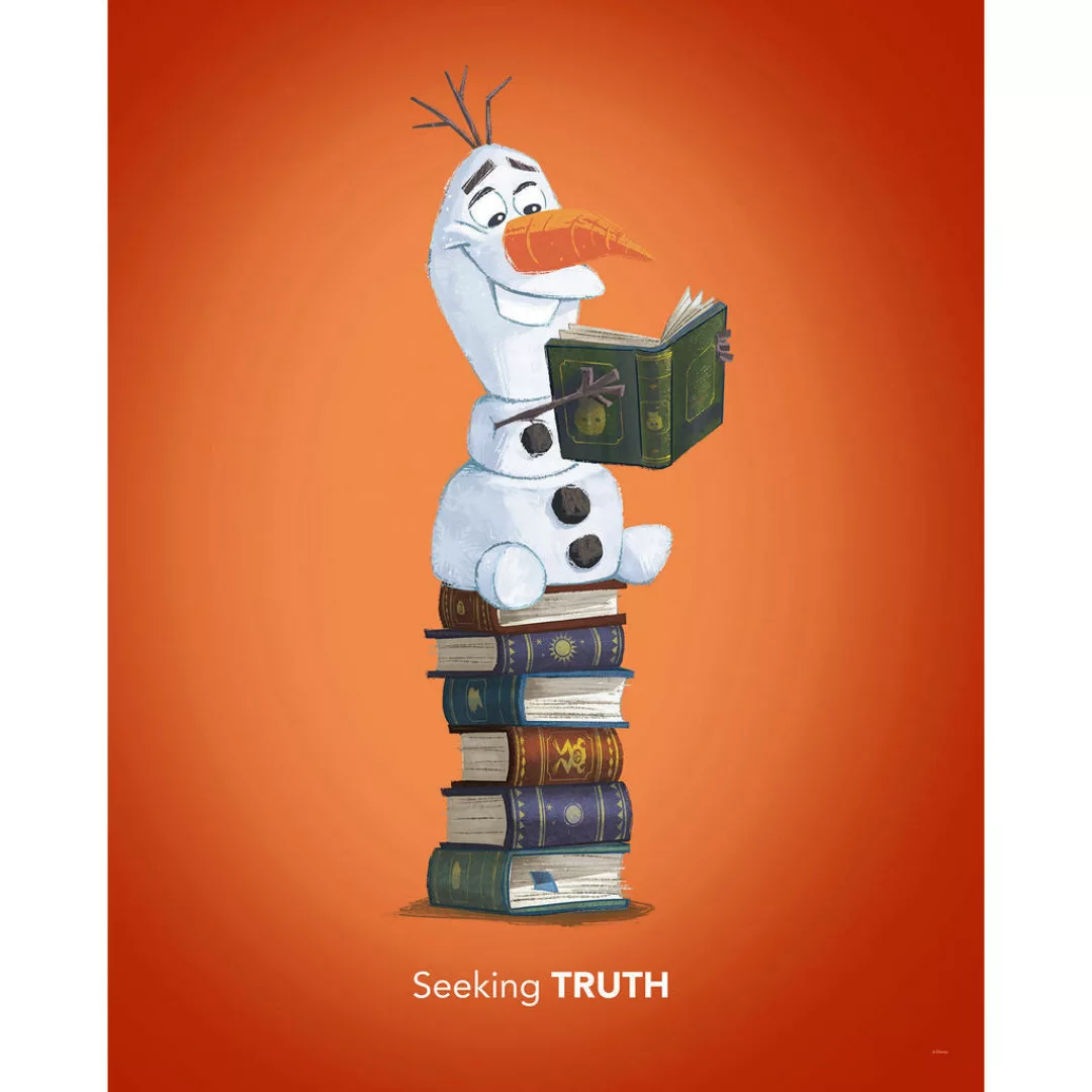 Komar Wandbild Frozen Olaf Reading Disney B/L: ca. 40x50 cm günstig online kaufen