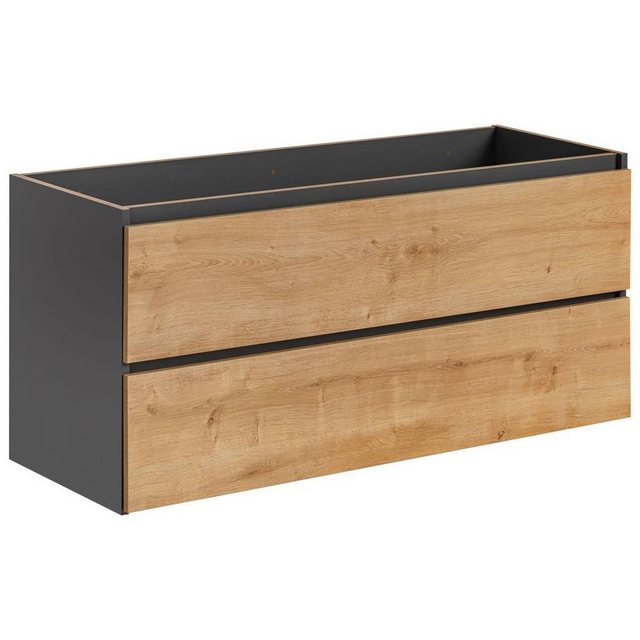 Waschtischunterschrank 120 cm MODENA-56 in anthrazit mit Hamilton Eiche Nb. günstig online kaufen