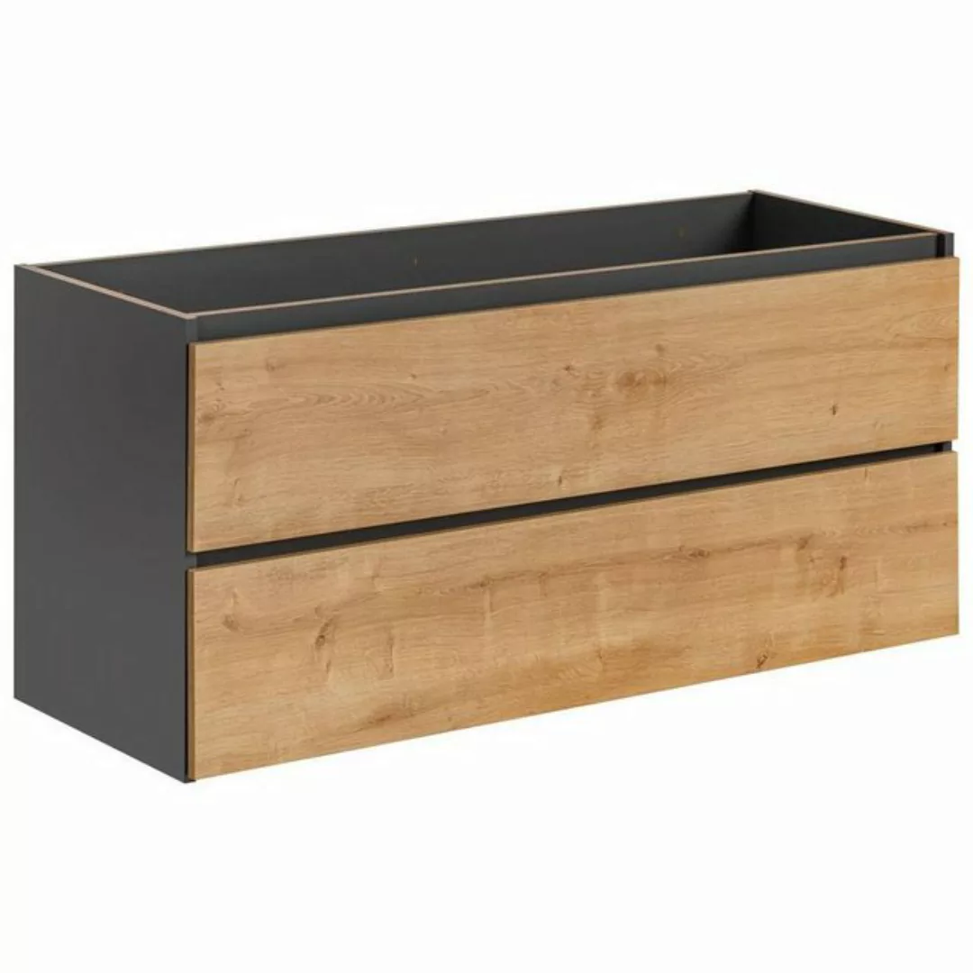 Waschtischunterschrank 120 cm MODENA-56 in anthrazit mit Hamilton Eiche Nb. günstig online kaufen