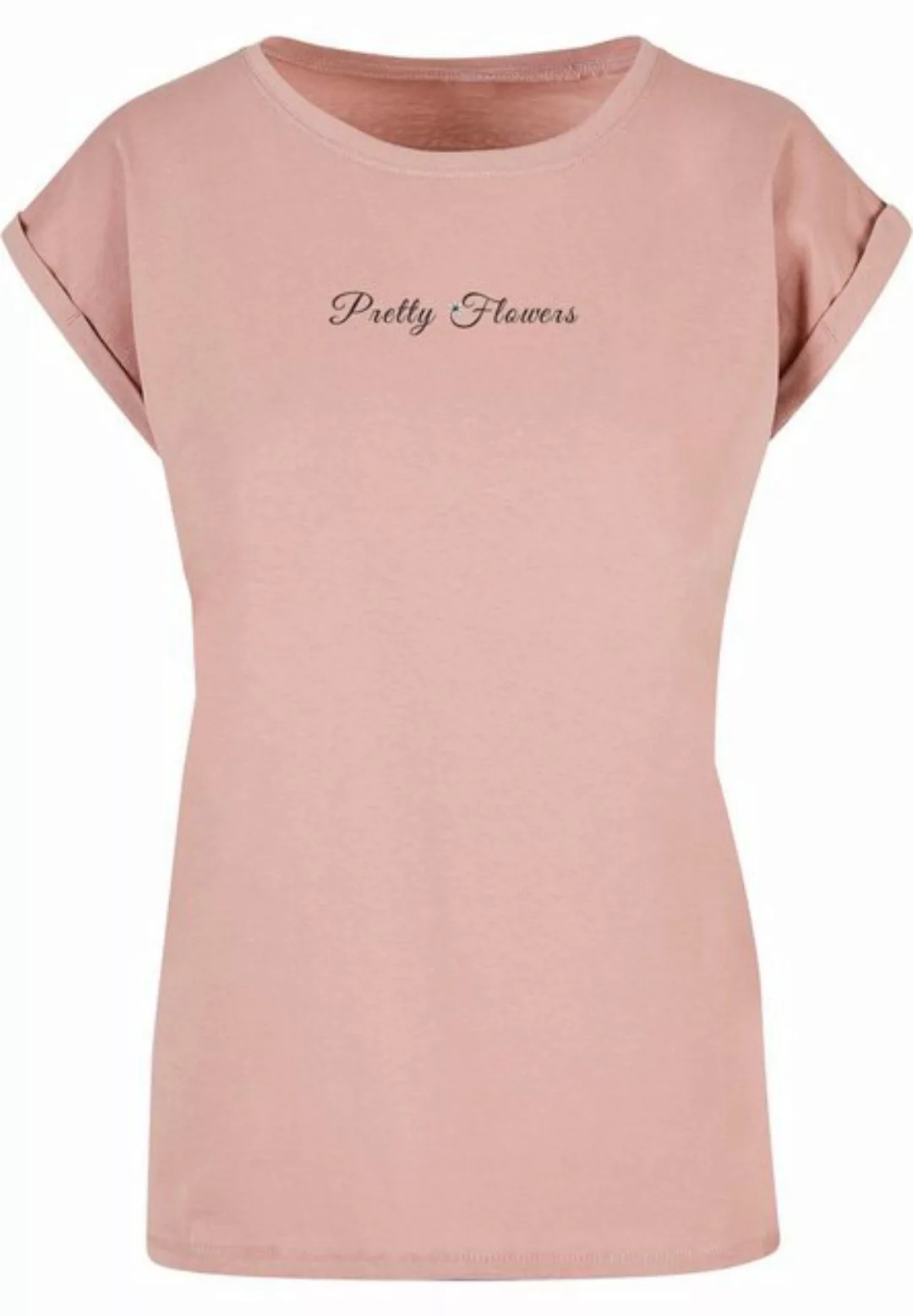 Merchcode T-Shirt Merchcode Damen Ladies Pretty Flowers - Extended Shoulder günstig online kaufen