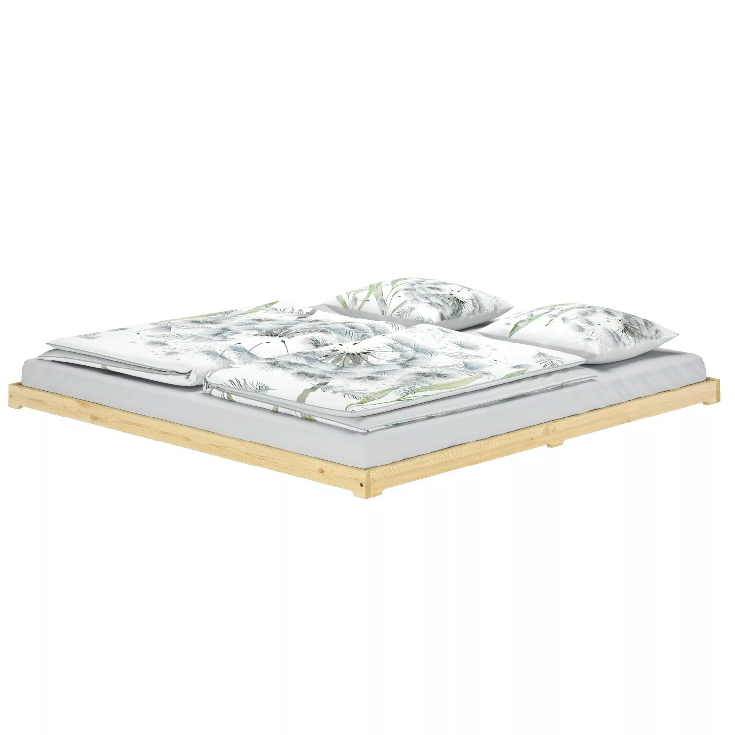 Erst-Holz Futonbett Bodenbett Niedriges Ehebett 200 x 200 Kiefer Massiv Mod günstig online kaufen