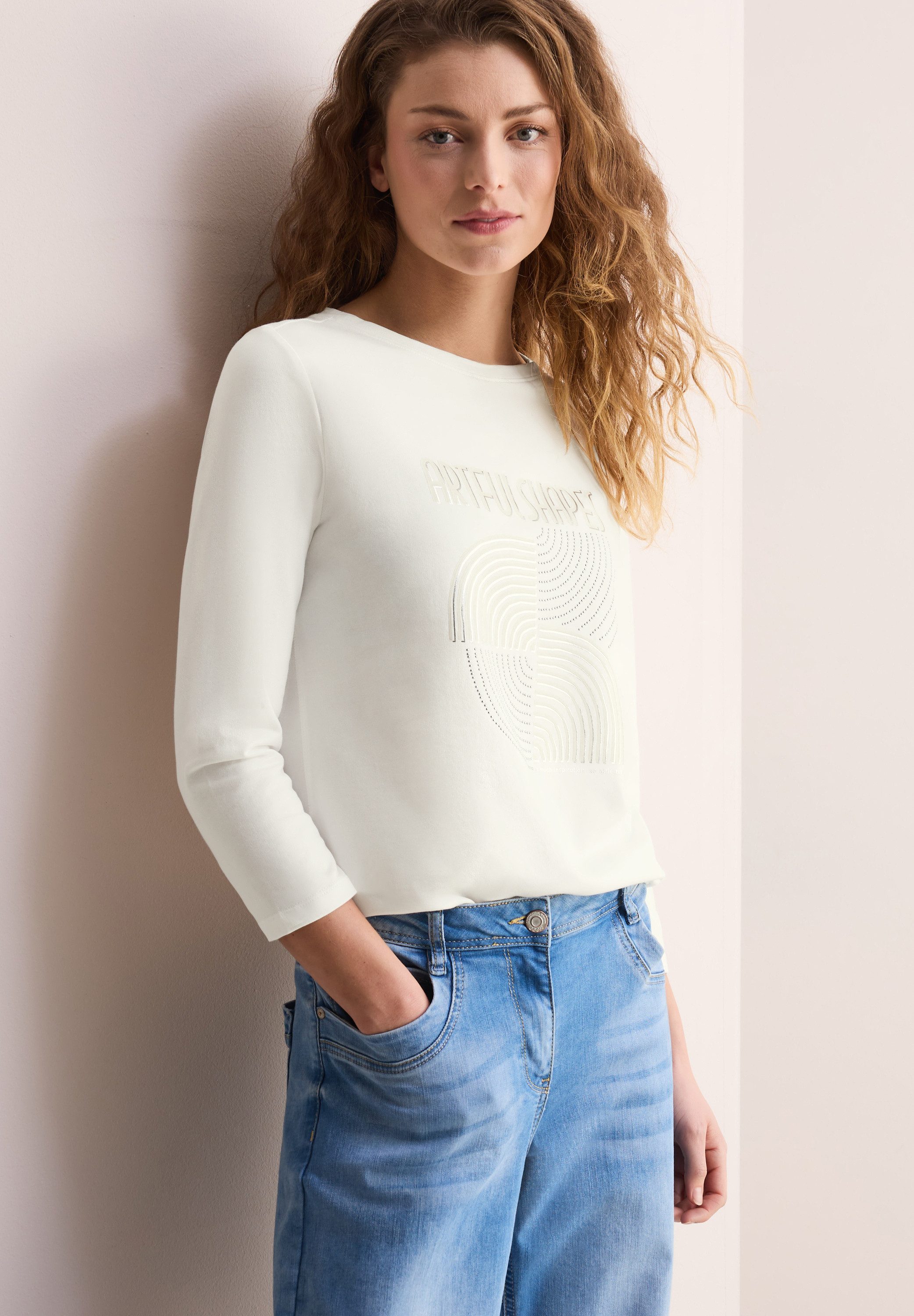 CECIL Langarmshirt mit Schimmer-Print günstig online kaufen