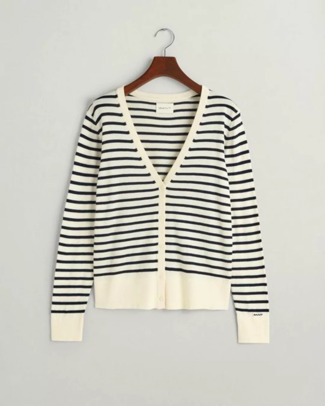 Gant Strickjacke FINE KNIT STRIPED CARDIGAN, CREAM günstig online kaufen