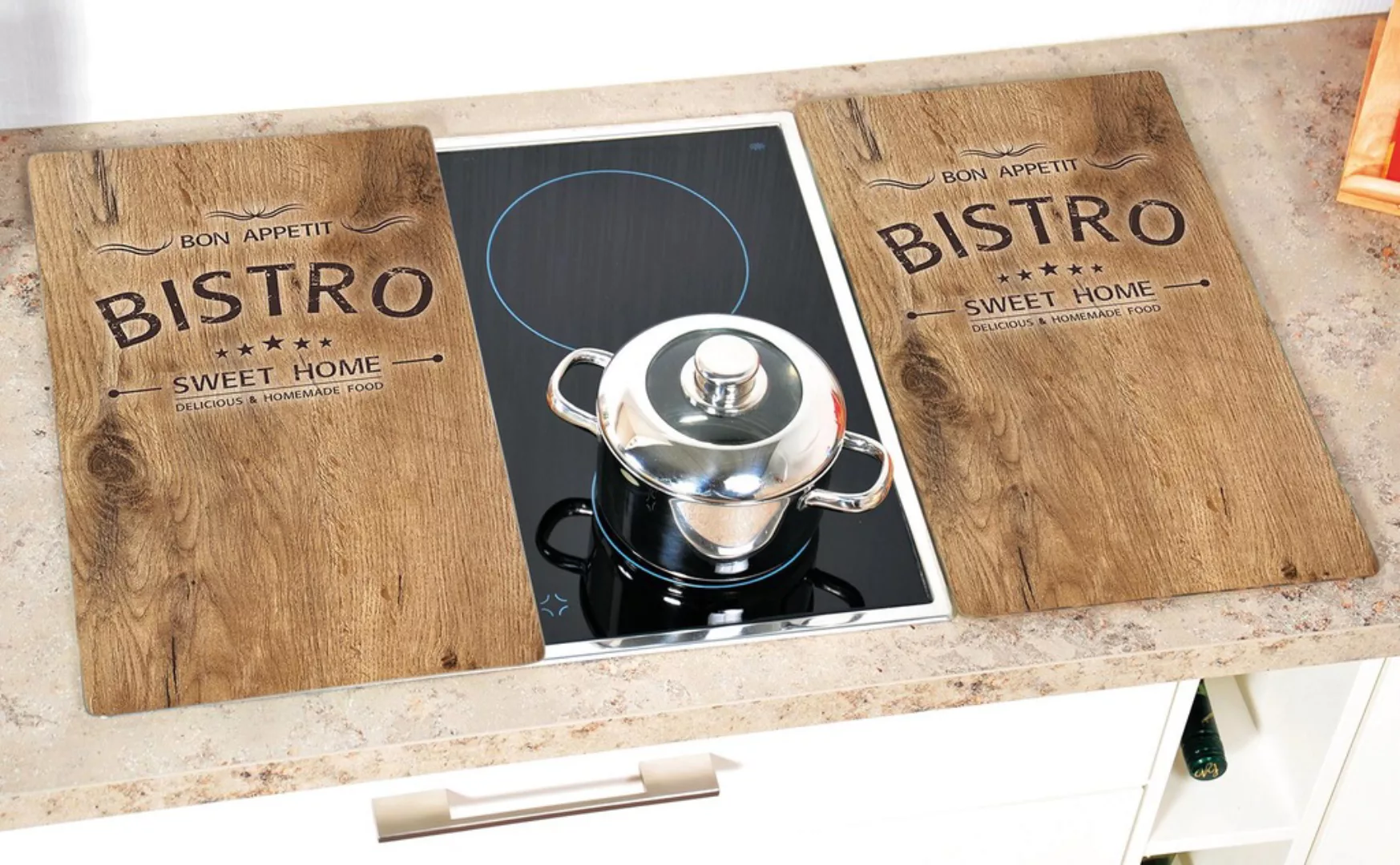 KESPER Schneide- und Abdeckplatte "Bistro", (Set, 2 tlg.), Mit 6 Elastikfüß günstig online kaufen