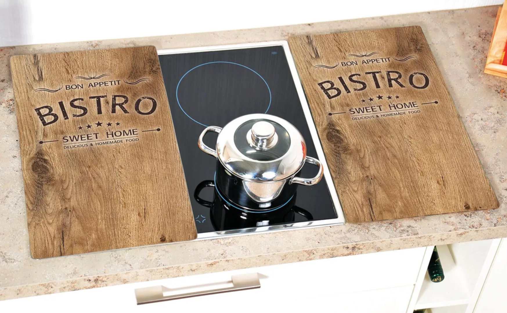 KESPER for kitchen & home Schneide- und Abdeckplatte "Bistro", (Set, 2 tlg. günstig online kaufen