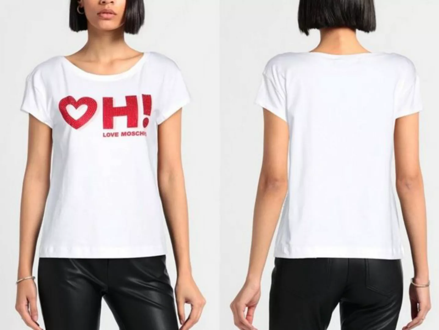 Moschino T-Shirt MOSCHINO LOVE Bluse Heart OH! Shirt T-shirt Boxy Fit Rhine günstig online kaufen