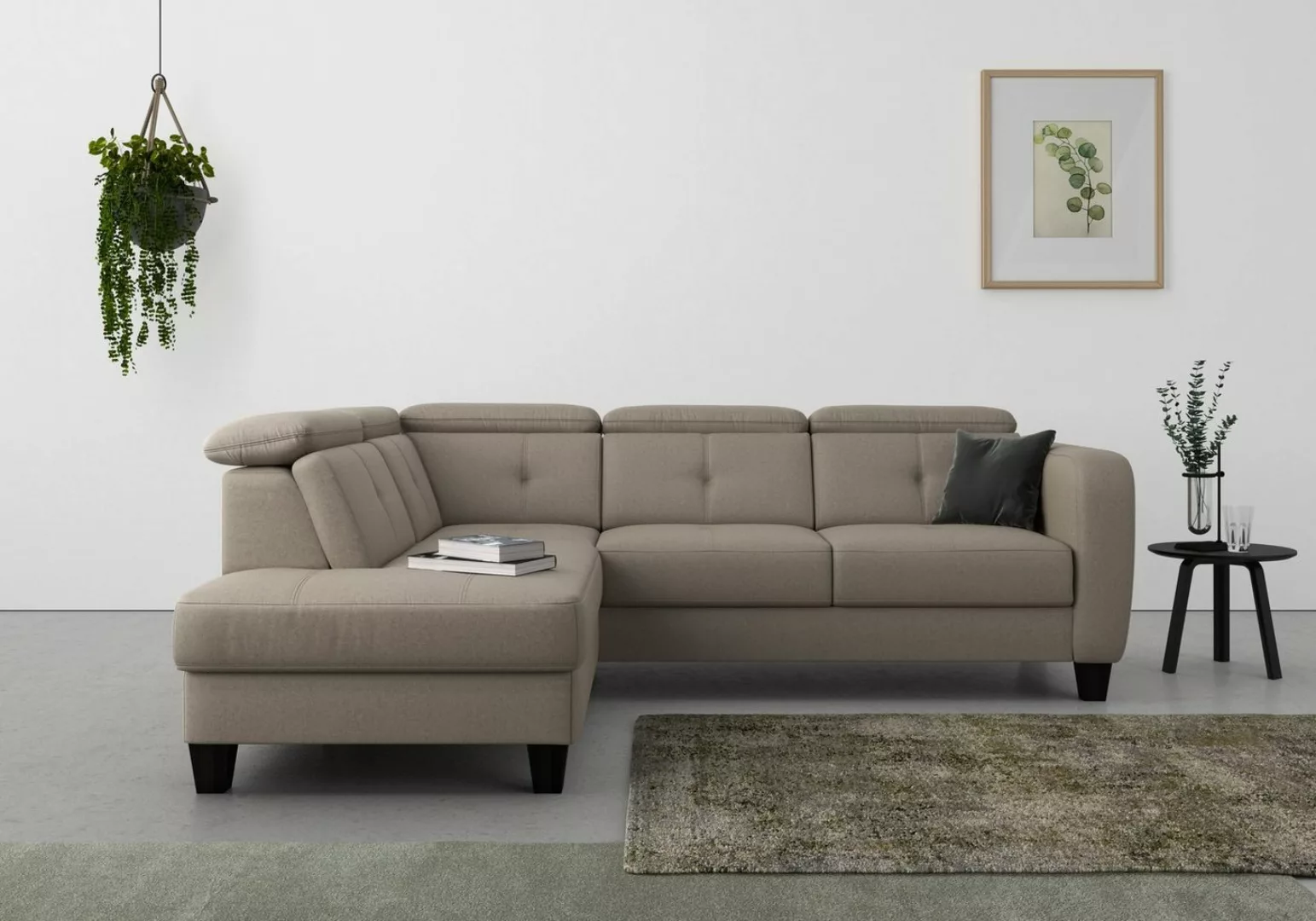 sit&more Ecksofa Belluci L-Form, inklusive Federkern, wahlweise mit Bettfun günstig online kaufen