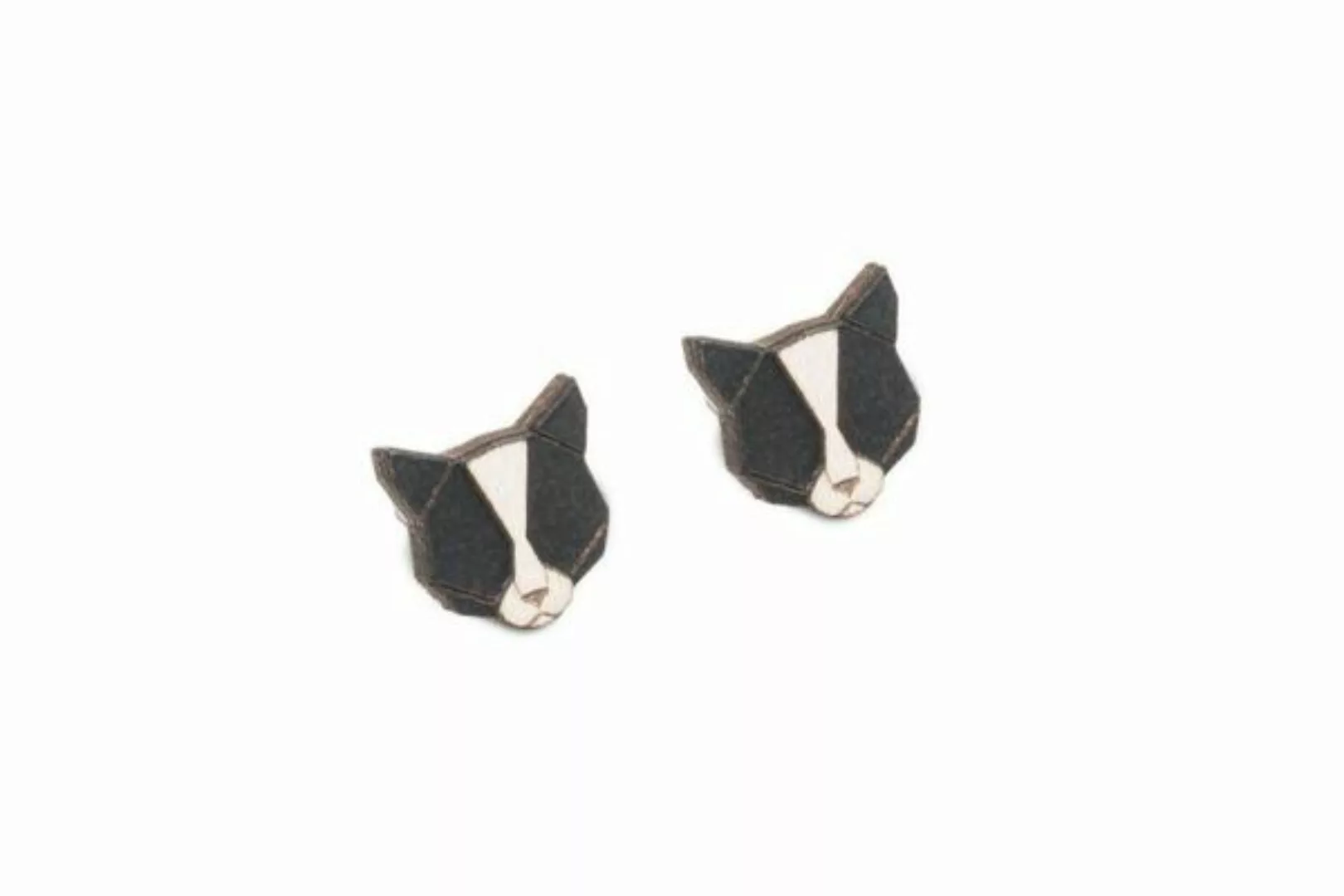 Ohrstecker Mit Holzdetails | Motiv Schwarze Katze | Ohrringe "Black Cat Ear günstig online kaufen