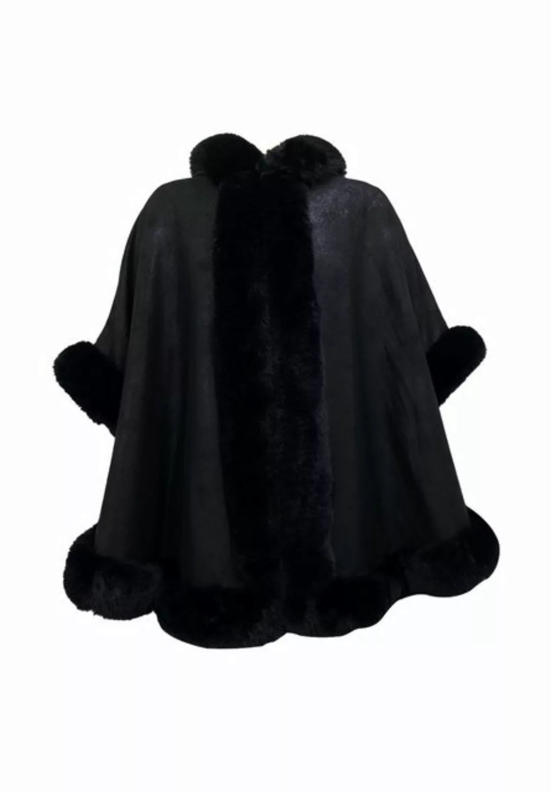 GINI LONDON Poncho Gini Pon Gini Kunstfellbesatz Poncho Cape günstig online kaufen