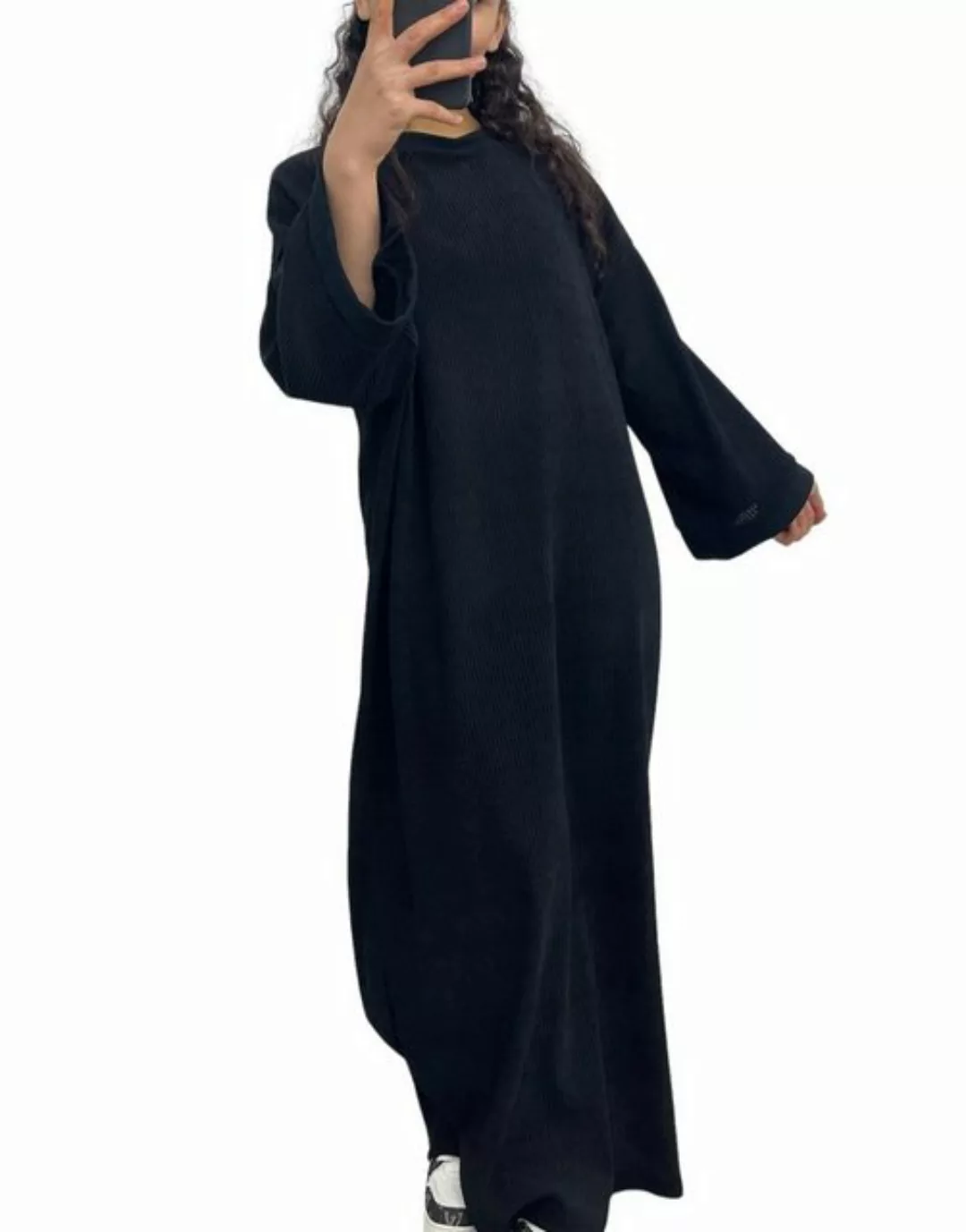 HELLO MISS Cordkleid Cordkleid Lang mit Rundhals Abaya Style, in Unifarbe günstig online kaufen