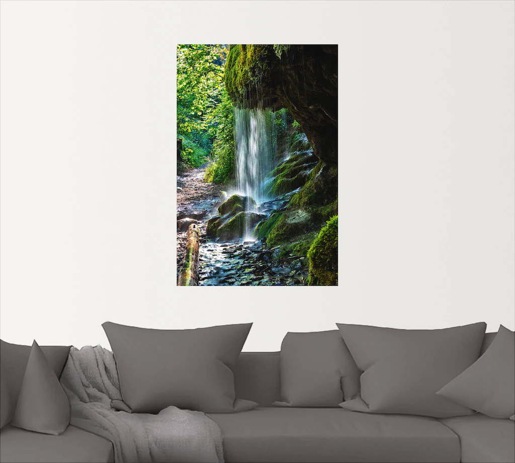 Artland Wandbild "Moosbedeckter Wasserfall", Wasserfallbilder, (1 St.), als günstig online kaufen