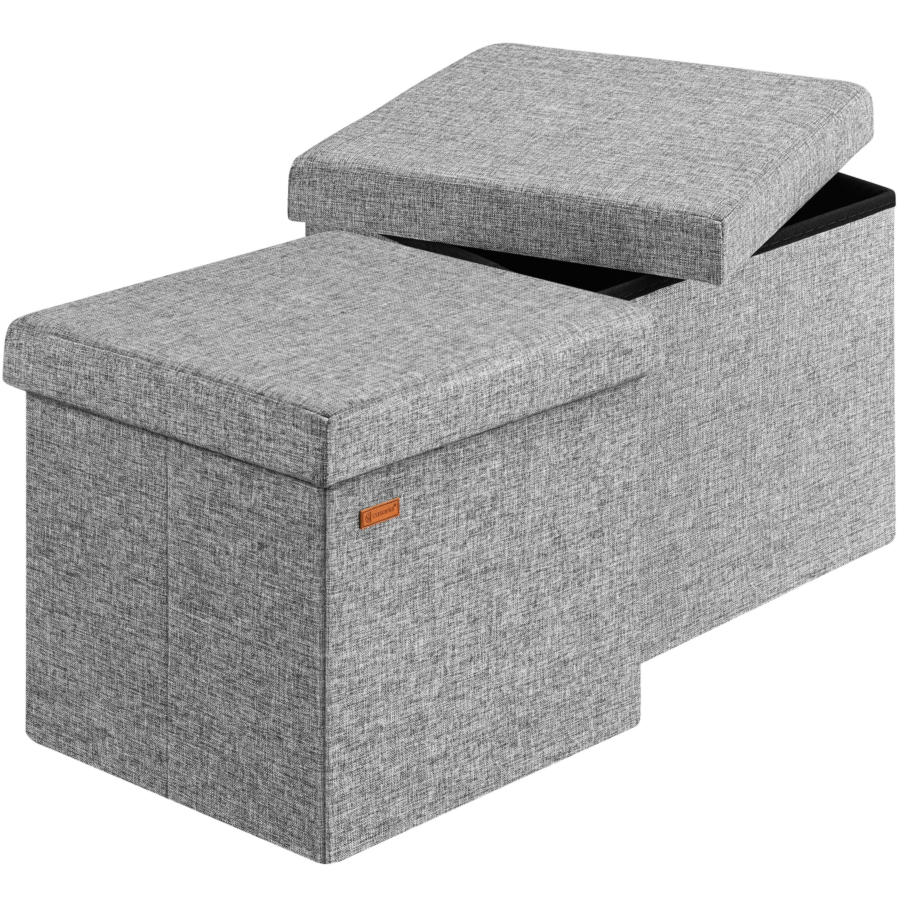 Casaria Sitzhocker, mit Stauraum Grau Faltbar günstig online kaufen