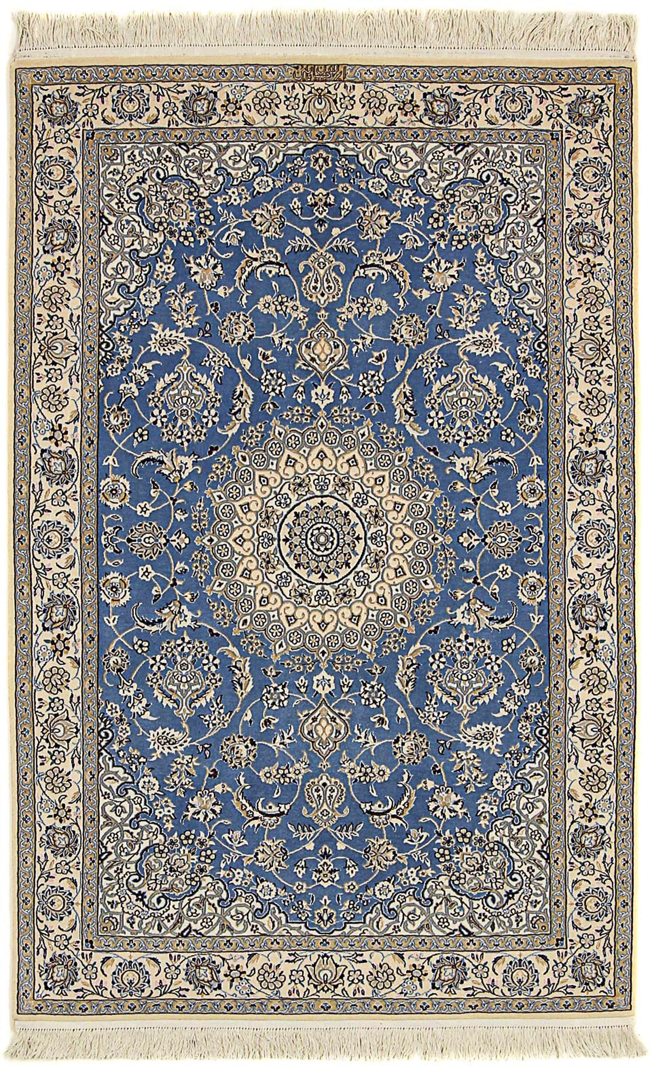 morgenland Orientteppich »Perser - Nain - Premium - 167 x 107 cm - blau«, r günstig online kaufen