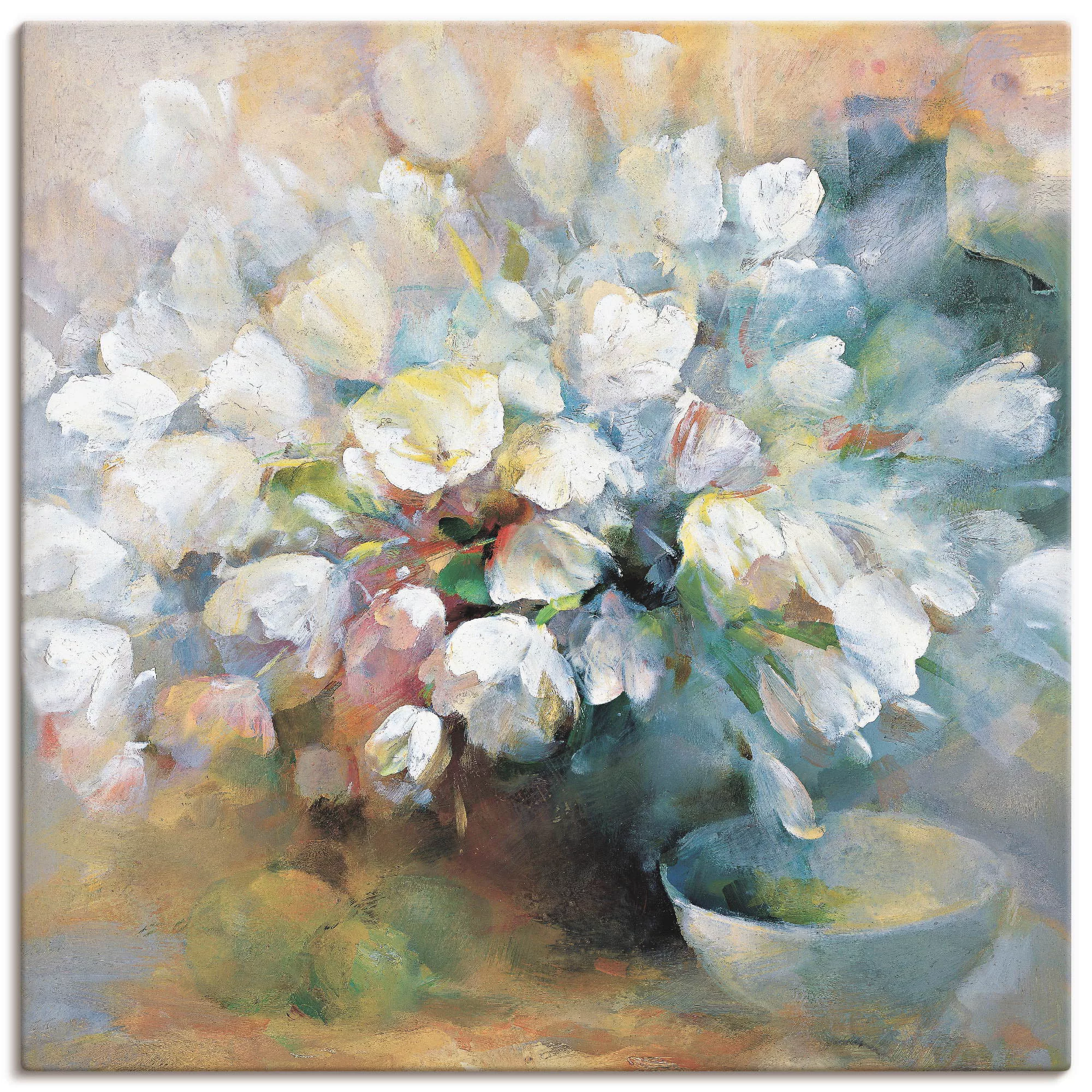 Artland Leinwandbild "Strahlend weiße Tulpen I", Blumen, (1 St.), auf Keilr günstig online kaufen