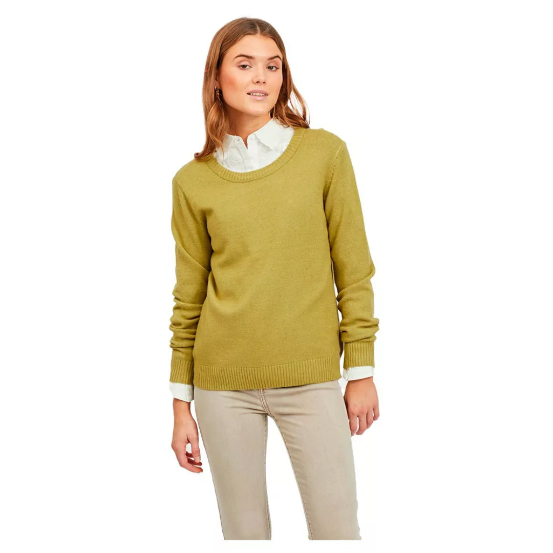 Vila Ril Langärmliger Pullover Mit O-ausschnitt XL Green Olive / Detail Mel günstig online kaufen