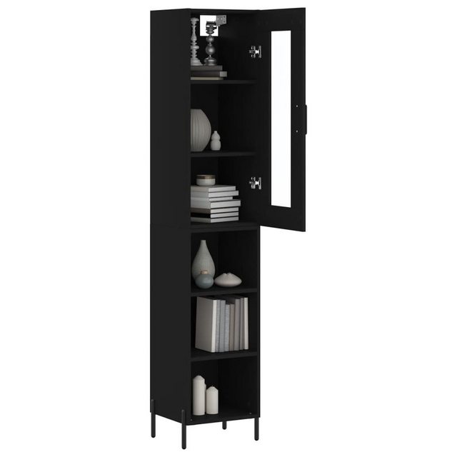 vidaXL Vitrine Regal Highboard Schrank Hochschrank Schwarz 34,5x34x180 cm S günstig online kaufen