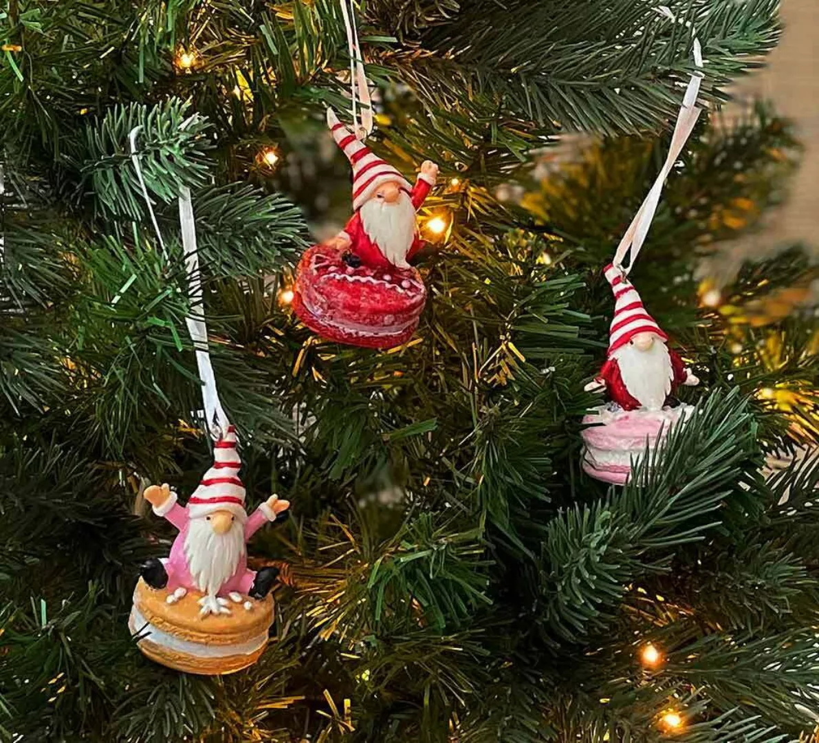 Christbaumschmuck Weihnachtswichtel Macarons 3 Stück Christbaumanhänger Zwe günstig online kaufen