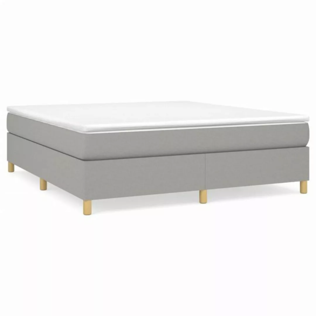 furnicato Bett Boxspringbett mit Matratze Hellgrau 160x200 cm Stoff (1-tlg) günstig online kaufen