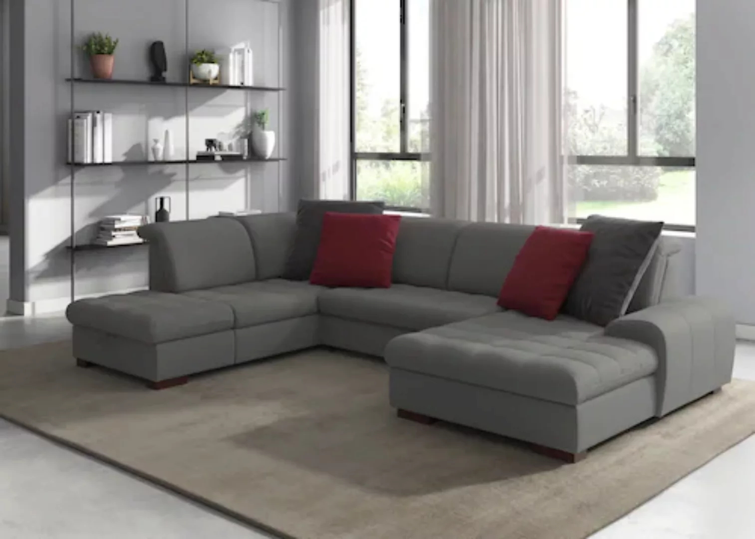 sit&more Wohnlandschaft "Luxor U-Form", wahlweise mit Bettfunktion, Bettkas günstig online kaufen