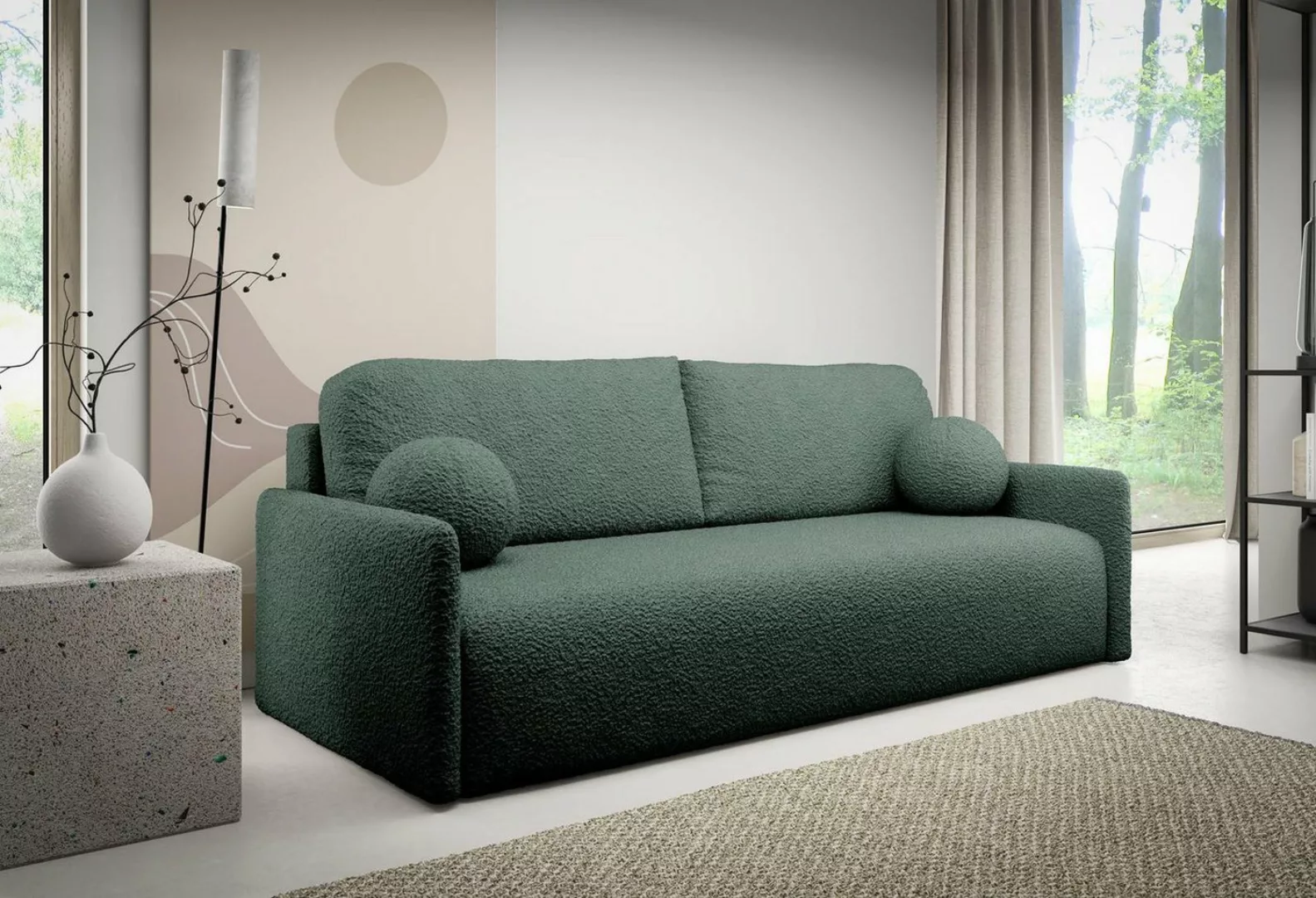 Compleo Schlafsofa kleine mit Bettkasten STYLO, Polstersofa, Breite: 206 cm günstig online kaufen