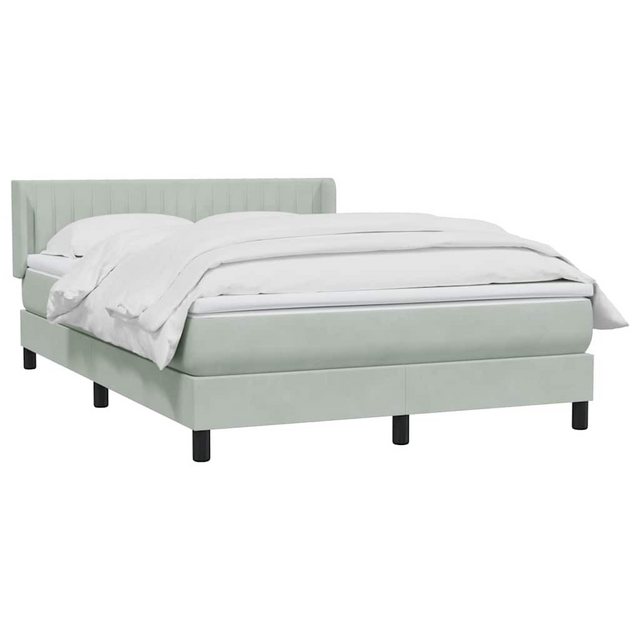 vidaXL Bett Boxspringbett mit Matratze Hellgrau 160x210 cm Samt günstig online kaufen