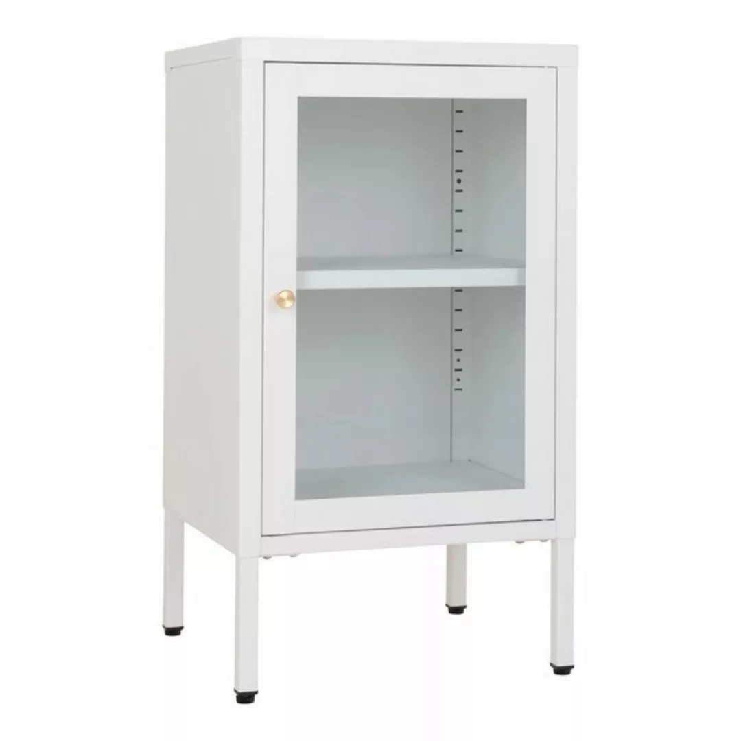 LebensWohnArt Mehrzweckschrank Moderne Kommode DAILY weiss Glastür Metall günstig online kaufen