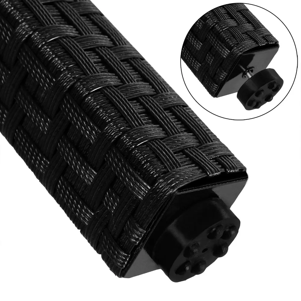 Polyrattan Garten-Sitzgruppe 9-tlg Schwarz günstig online kaufen