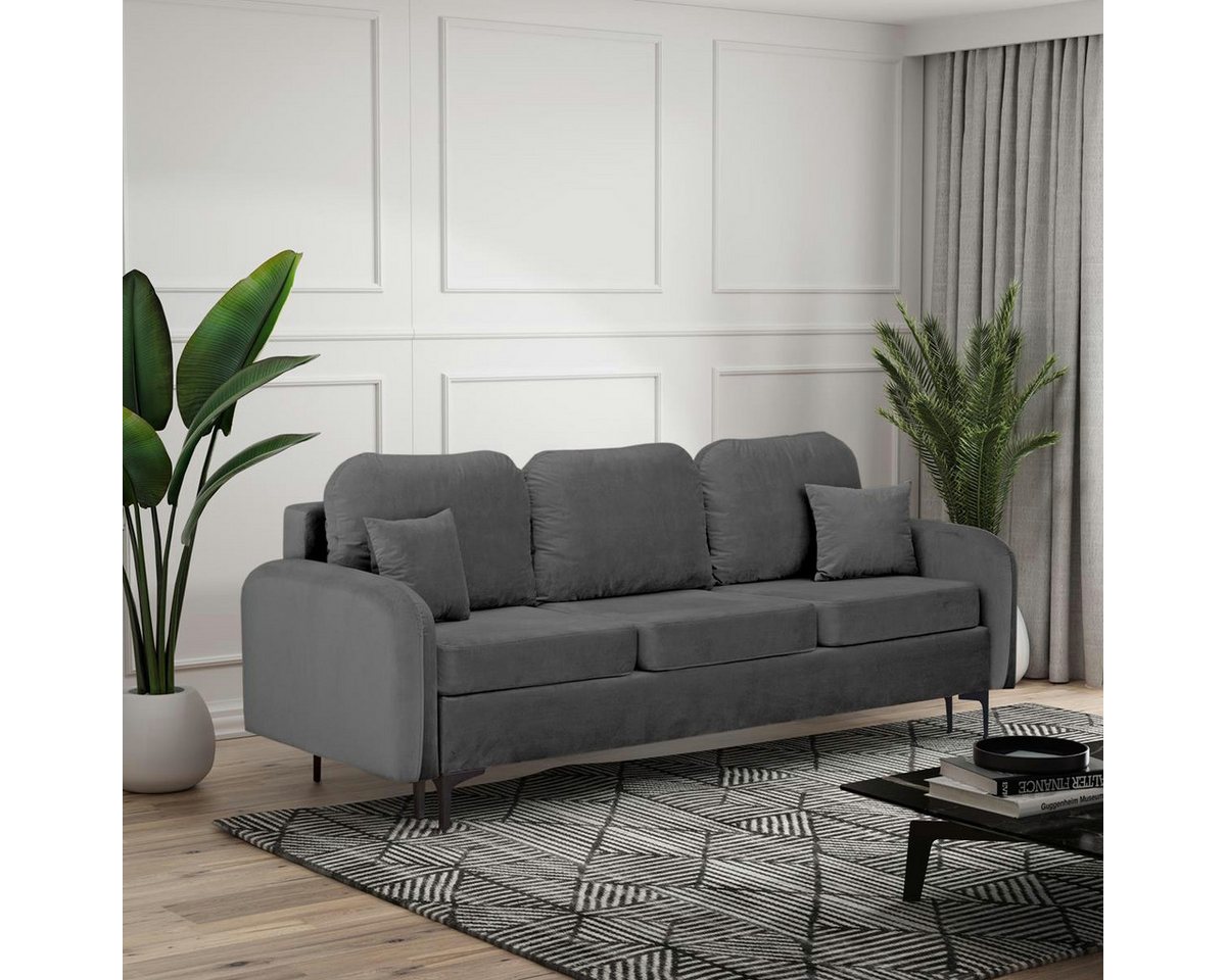 Compleo Schlafsofa 228 cm breit BELLA, Klassisch design, Metallfüße günstig online kaufen