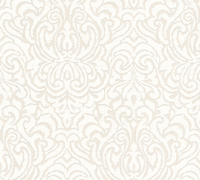 Bricoflor Elegante Tapete in Creme Weiß Helle Barock Vliestapete mit Textil günstig online kaufen