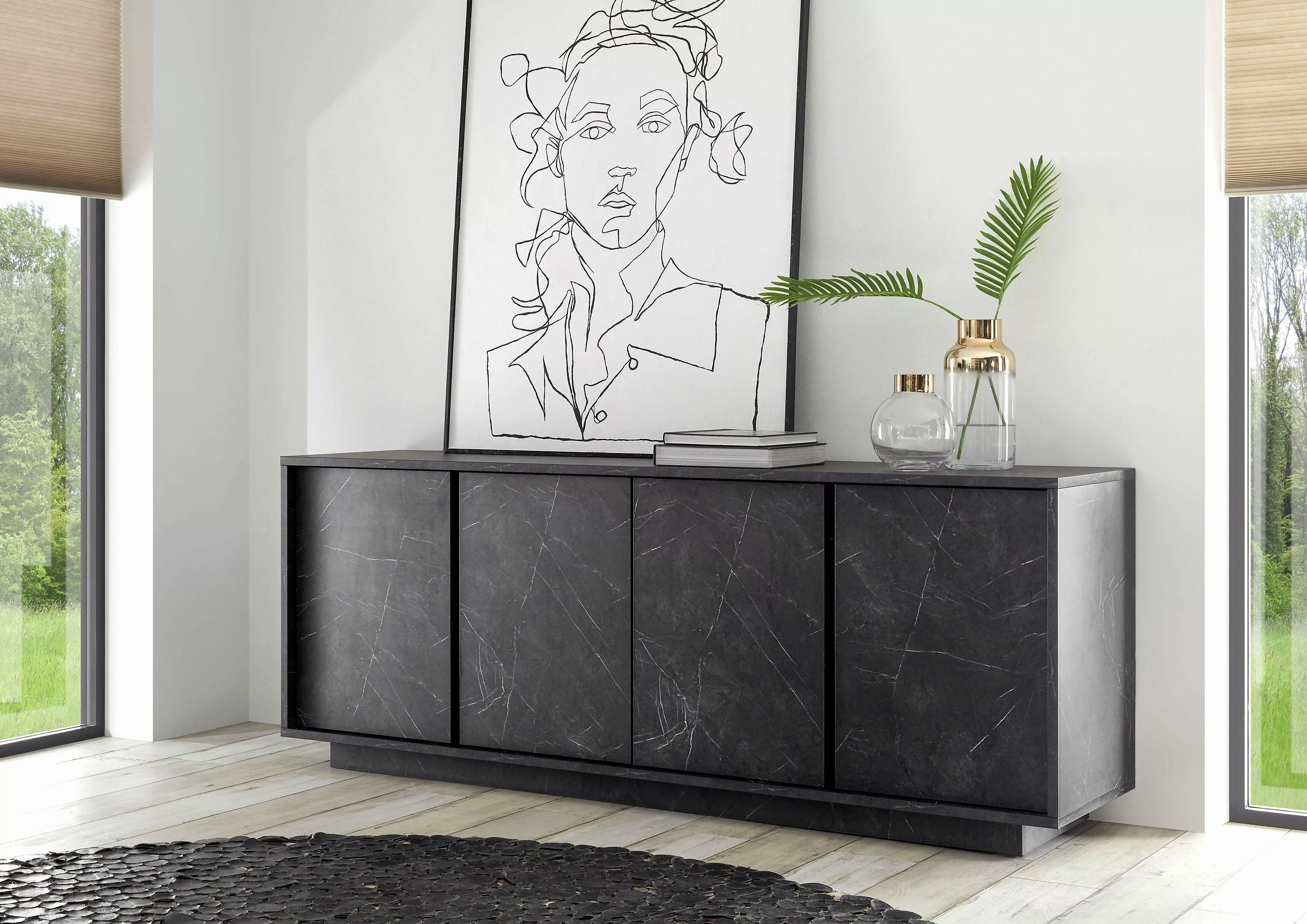 INOSIGN Sideboard "Carrara", grifflos günstig online kaufen