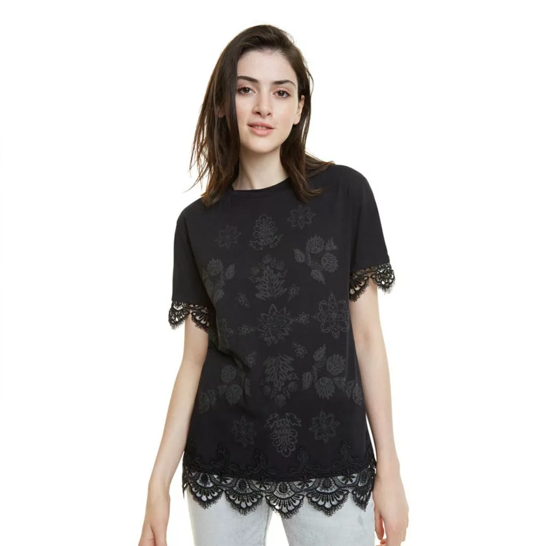 Desigual Gante Kurzärmeliges T-shirt S Black günstig online kaufen