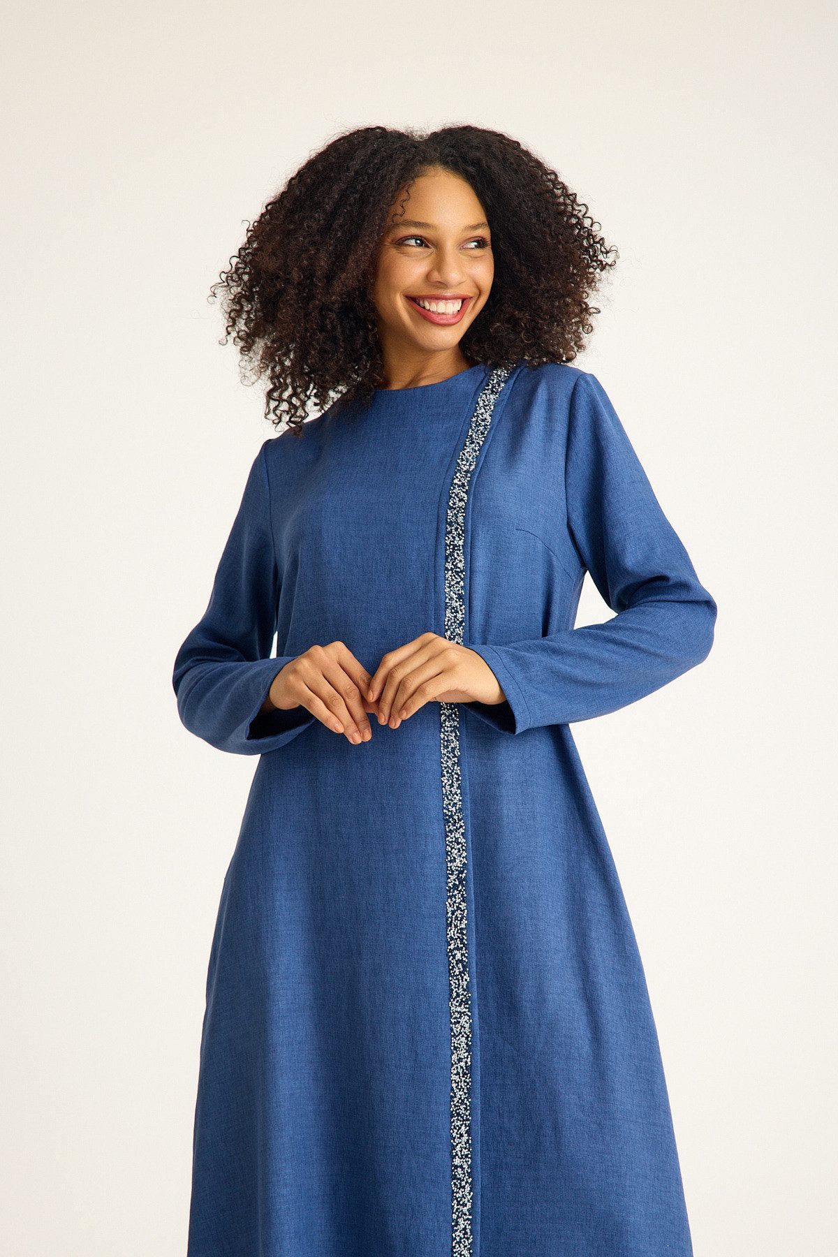 fashionshowcase Tunikakleid Abaya Kleid mit Schmuckdetails günstig online kaufen