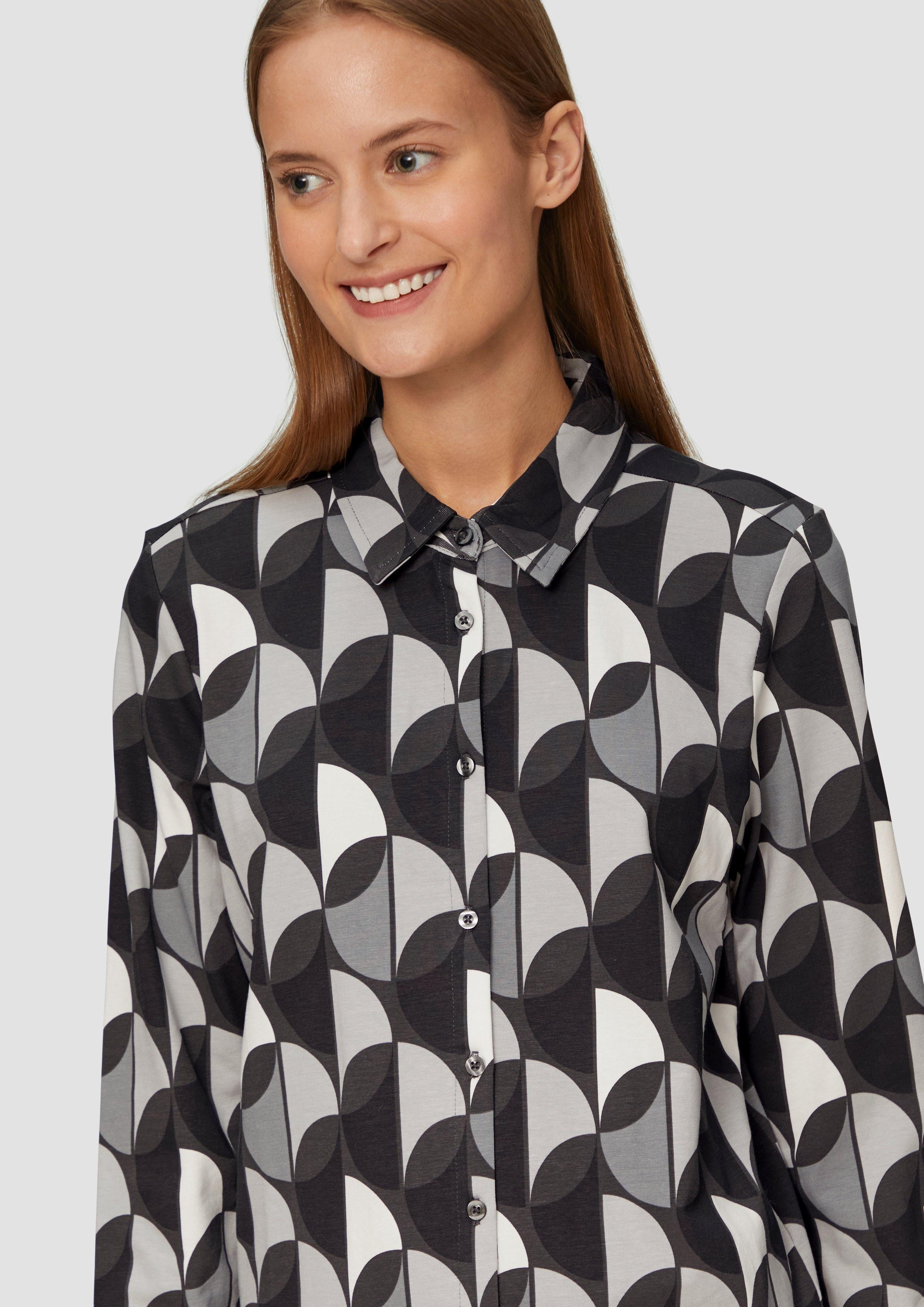 s.Oliver Langarmshirt Jersey-Bluse mit All-over-Print günstig online kaufen