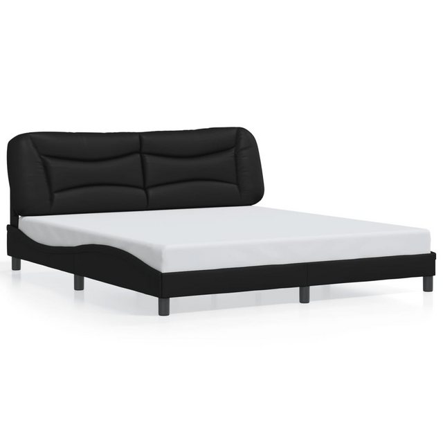 vidaXL Bett Bettgestell mit LED Schwarz 180x200 cm Kunstleder günstig online kaufen