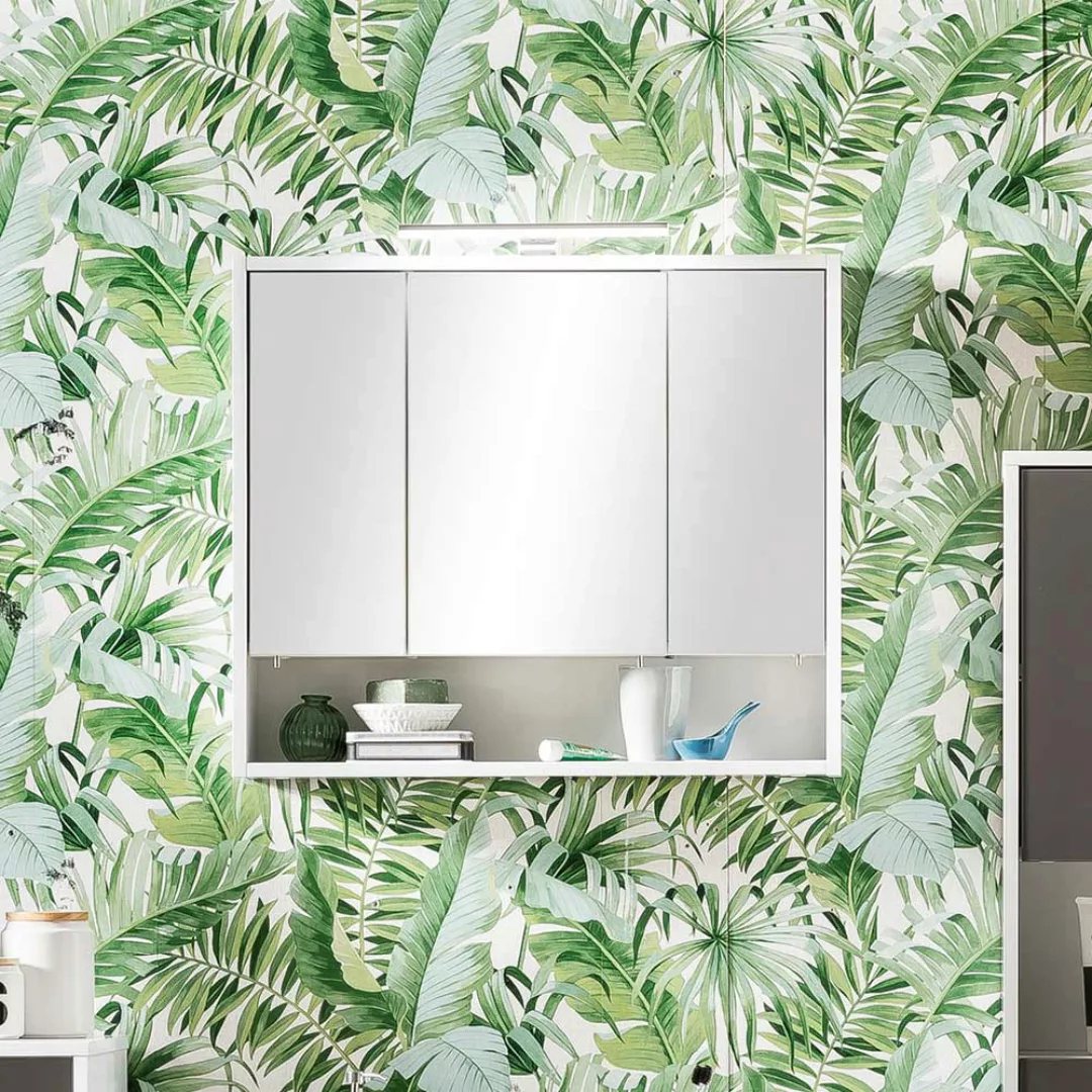 Badezimmerspiegelschrank in Weiß 70 cm breit günstig online kaufen