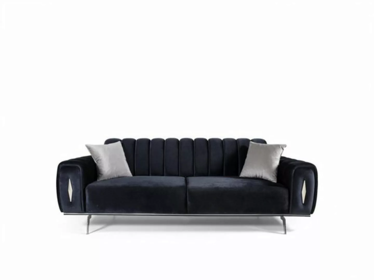 JVmoebel 3-Sitzer Design Dreisitzer Schwarz Sofa 3 Sitzer Stoffsofa Polster günstig online kaufen